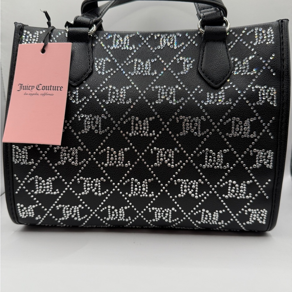 Juicy Couture Black and Silver Quilted Satchel